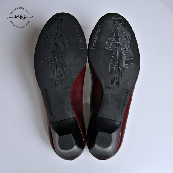 EUC BeautiFeel Calla Cap Toe Pumps in Burgundy Women Size EU 42 - Picture 12 of 14